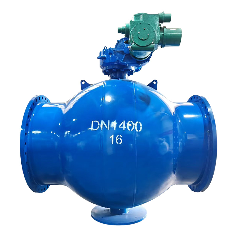 Turbine fully welded electric flange ball valve